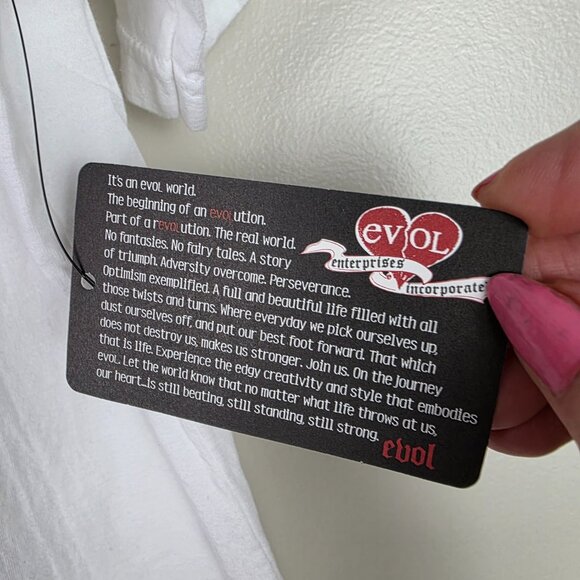 Evol Enterprises Men's White Safety Pin Tee Shirt Size Large NWT - Picture 4 of 6